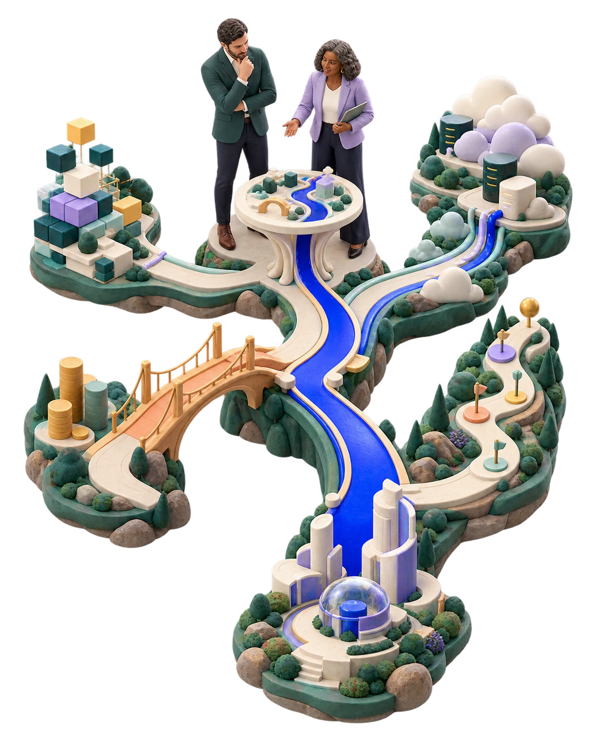 An Envazia advisor guiding a business through product, financing, cloud, and technology paths