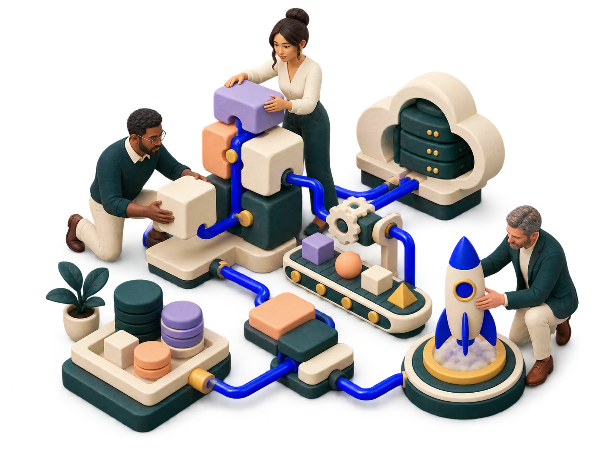 Envazia specialists assembling a connected software platform