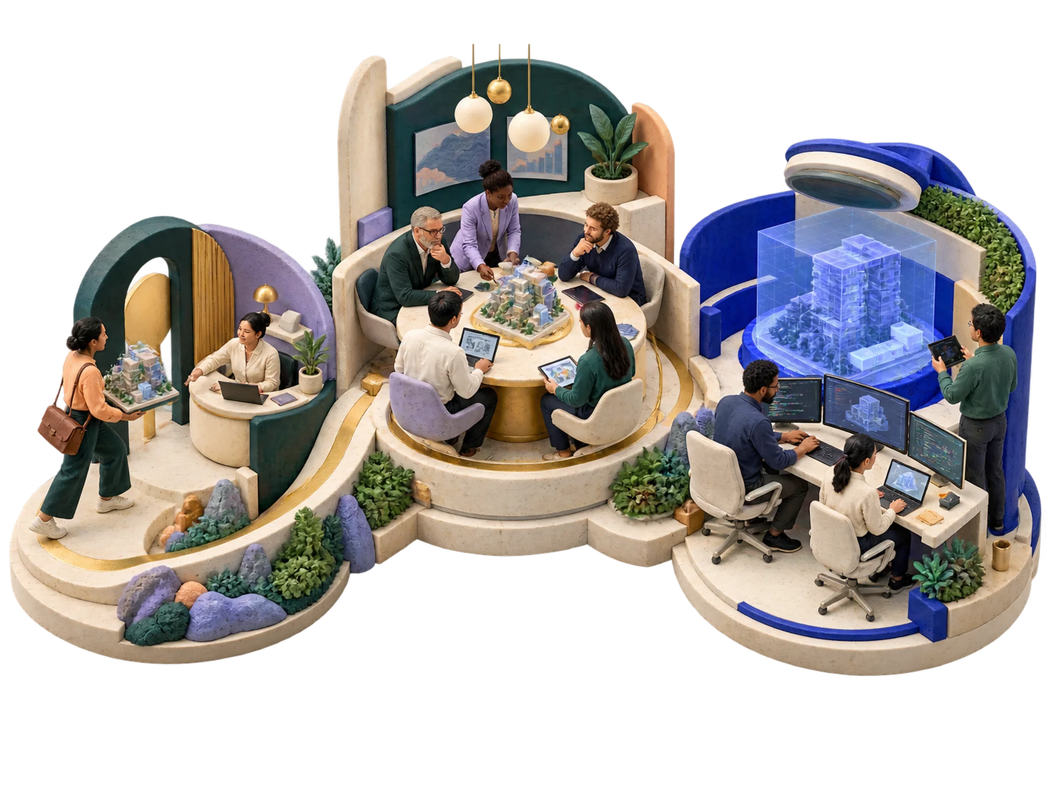 Clay illustration for From application to build: how founder project financing works.